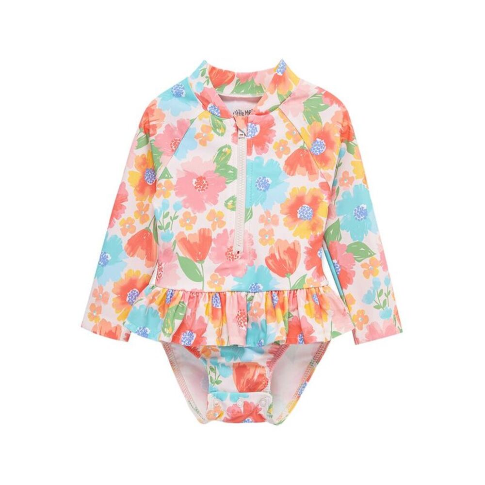 Little Me Girls  Multi Floral One-Piece Rashguard